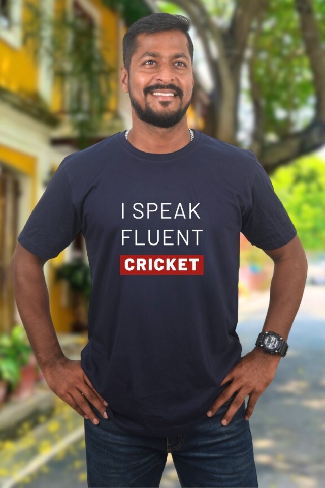 I Speak Fluent Cricket Classic Fit Navy Blue