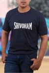 Shivoham White Classic Fit Navy Blue