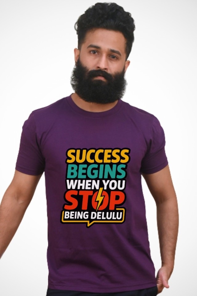 Stop Being Delulu Classic Fit Dark Purple