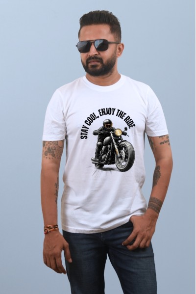 Stay Cool Enjoy The Ride Classic Fit White