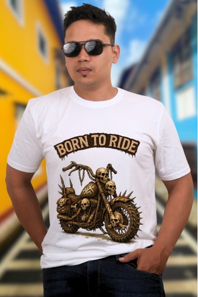 Born To Ride Classic Fit White