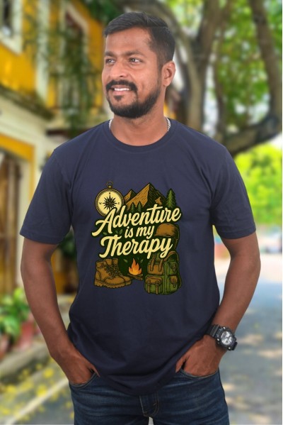 Adventure Is My Therapy Camping Classic Fit Military green