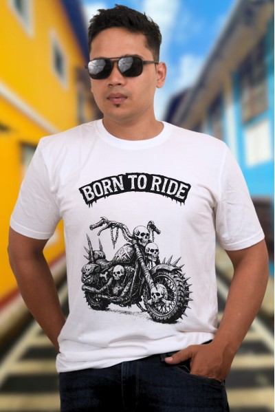 Born To Ride Classic Fit White