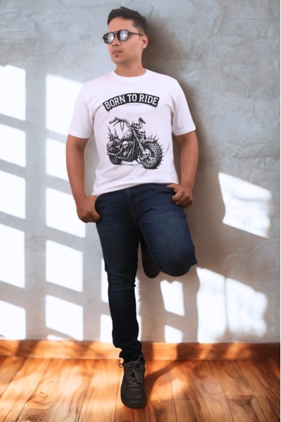 Born To Ride Classic Fit White